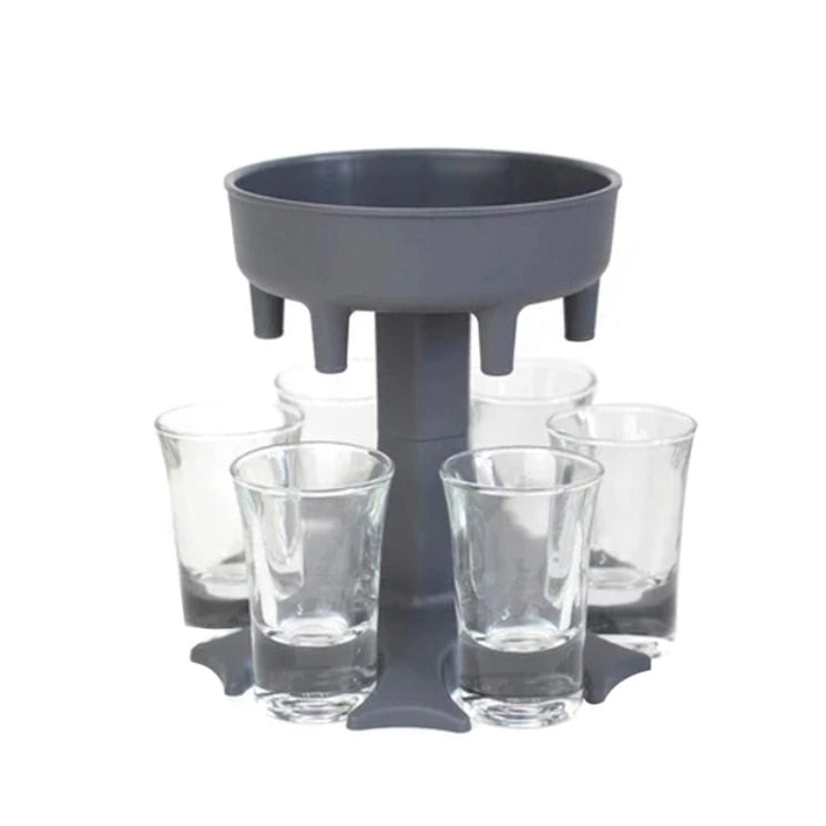 Hoomwell 6 Shot Glass Dispenser Holder Liquor Dispenser Party Drinking Games Bar Cocktail Wine Beer Quick Filling Tool