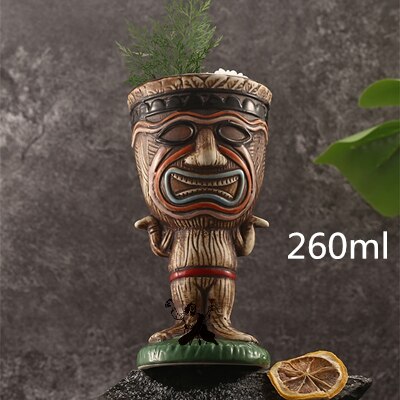 Bar Poker Tiki Mug Creative Hawaii Ceramic Tiki Mug Personalized Cocktail Cup Zombie Cup Porcelain Beer Wine Mug Cup Bar Tools