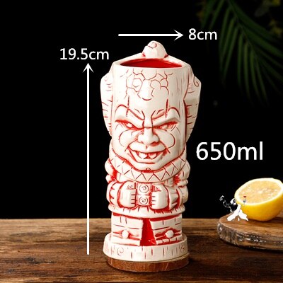 Bar Poker Tiki Mug Creative Hawaii Ceramic Tiki Mug Personalized Cocktail Cup Zombie Cup Porcelain Beer Wine Mug Cup Bar Tools