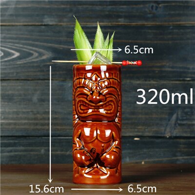 Bar Poker Tiki Mug Creative Hawaii Ceramic Tiki Mug Personalized Cocktail Cup Zombie Cup Porcelain Beer Wine Mug Cup Bar Tools