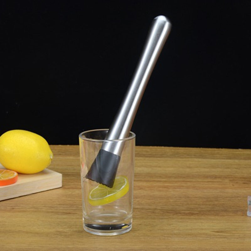 Stainless Steel Cocktail Muddlers With Grooved Nylon Head, Professional Bar Accessories - Create Delicious Fruit Based Drinks