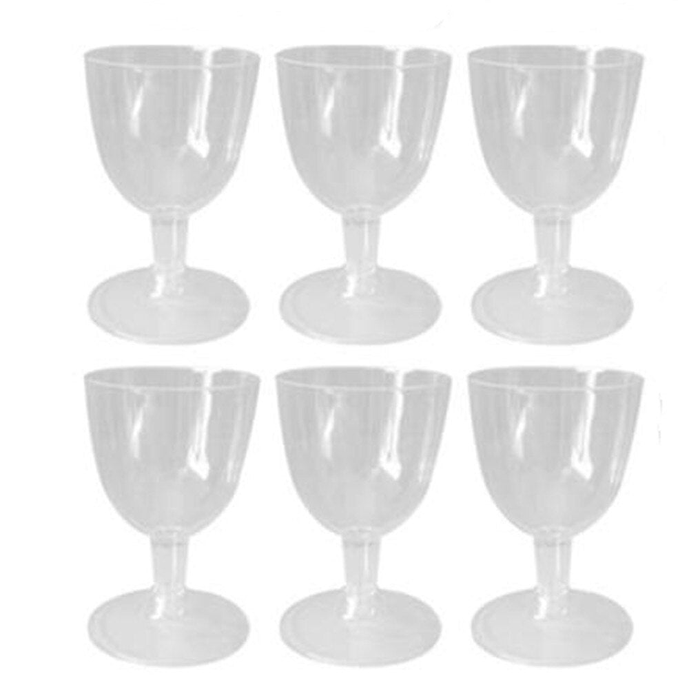 6pcs Fashion Wine Party Champagne Cocktail Plastic Champagne Disposable Goblet Beer Whiskey Cups Party Tableware