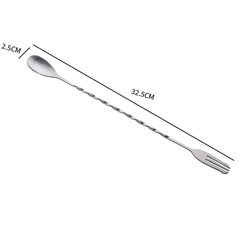 28cm Stainless Steel Stir Spoon Mixing Bar Drink Cocktail Spoon Spiral Pattern Bartender Tools Teadrop Spoon Bar Tool Tableware