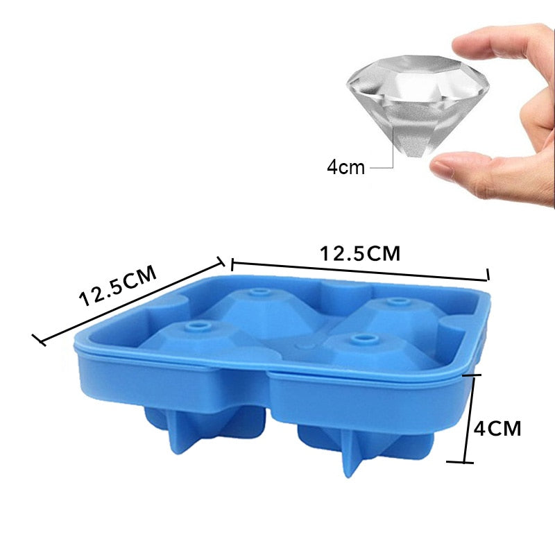 Silicone Mold Ice Cube Maker Chocolate Mould Tray Ice Cream DIY Tool 3D Form Whiskey Wine Cocktail Ice Cube Trays Molds