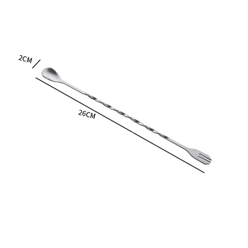 28cm Stainless Steel Stir Spoon Mixing Bar Drink Cocktail Spoon Spiral Pattern Bartender Tools Teadrop Spoon Bar Tool Tableware