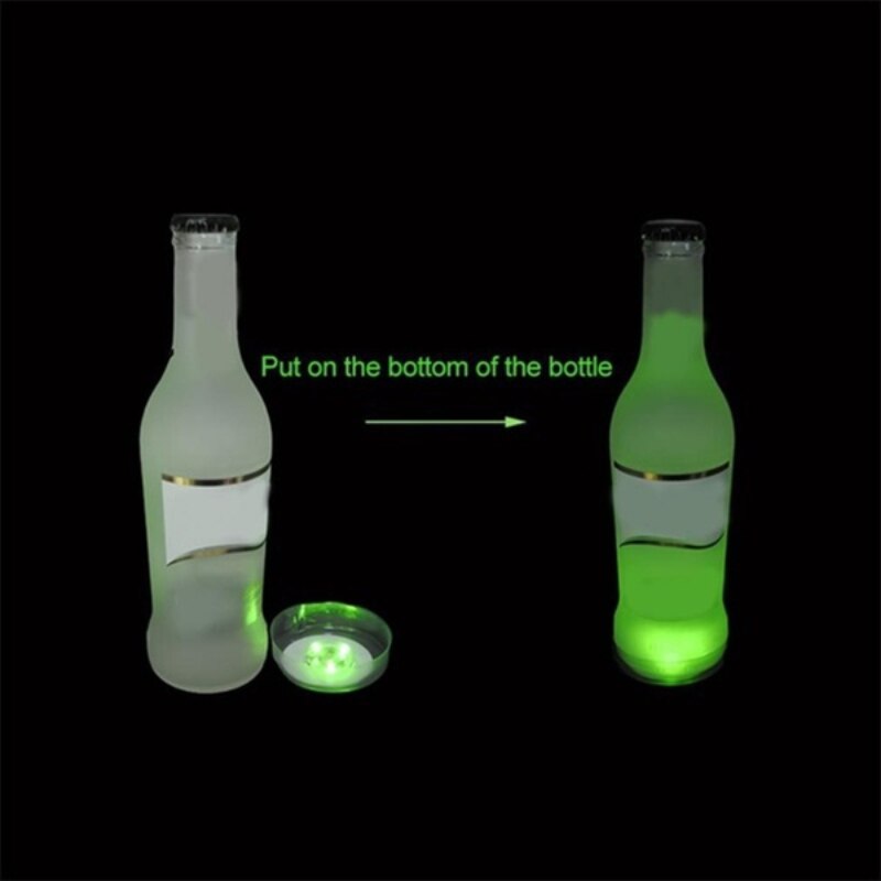 5PCS Luminous Coaster Stickers LED Bar Drinks Cup Pad Wine Liquor Bottles Coaster Atmosphere Light Cup Sticker Kitchen Accessory