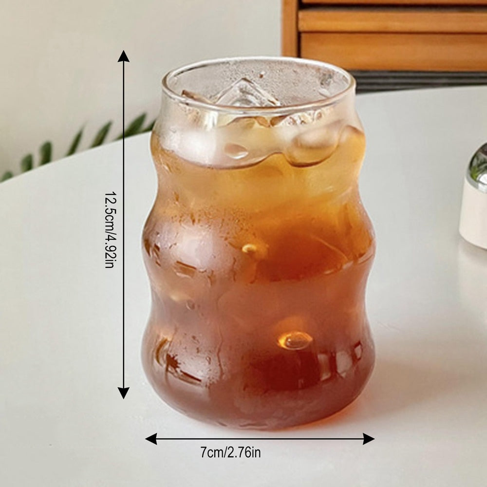 650ml Glass Cold Coffee Cup Retro Mug Transparent Water Tea Drinkware Milk Juice Mugs Cup Tumblers Wine Glasses Cocktail Whisky