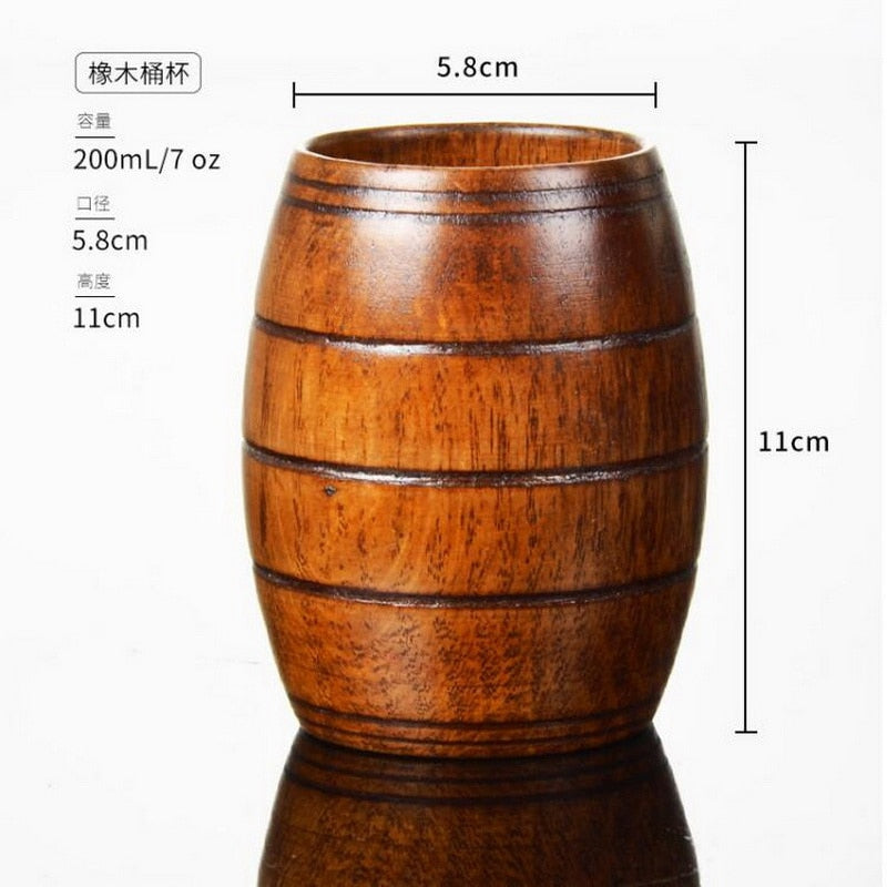 150ML 200ML 250ML Tasse à bière en verre à cocktail en bois nouveauté coupe en bois colin jus de fruits verres à cocktail