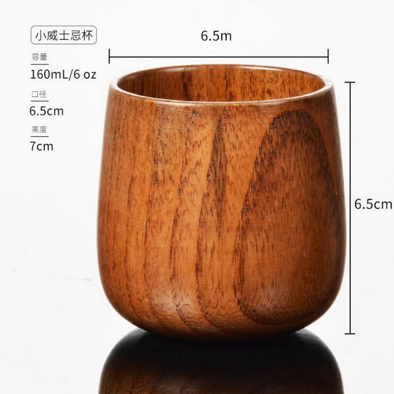 150ML 200ML 250ML Tasse à bière en verre à cocktail en bois nouveauté coupe en bois colin jus de fruits verres à cocktail