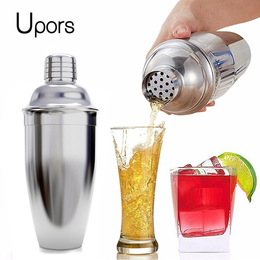 UPORS En Acier Inoxydable Cocktail Shaker Mélangeur Vin Martini Boston Shaker Pour Le Barman Drink Bar Outils de Bar À Fête 550ML / 750ML