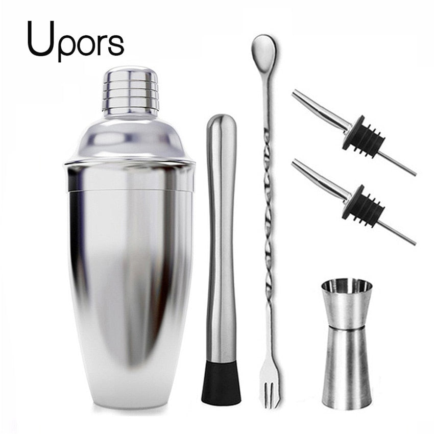 UPORS En Acier Inoxydable Cocktail Shaker Mélangeur Vin Martini Boston Shaker Pour Le Barman Drink Bar Outils de Bar À Fête 550ML / 750ML